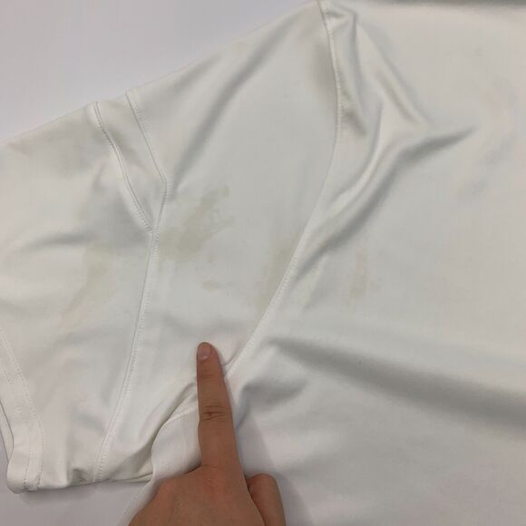 Under Armour Training T Shirt Mens 2XL XXL Cream Short Sleeve HeatGear Athletic - Picture 10 of 12